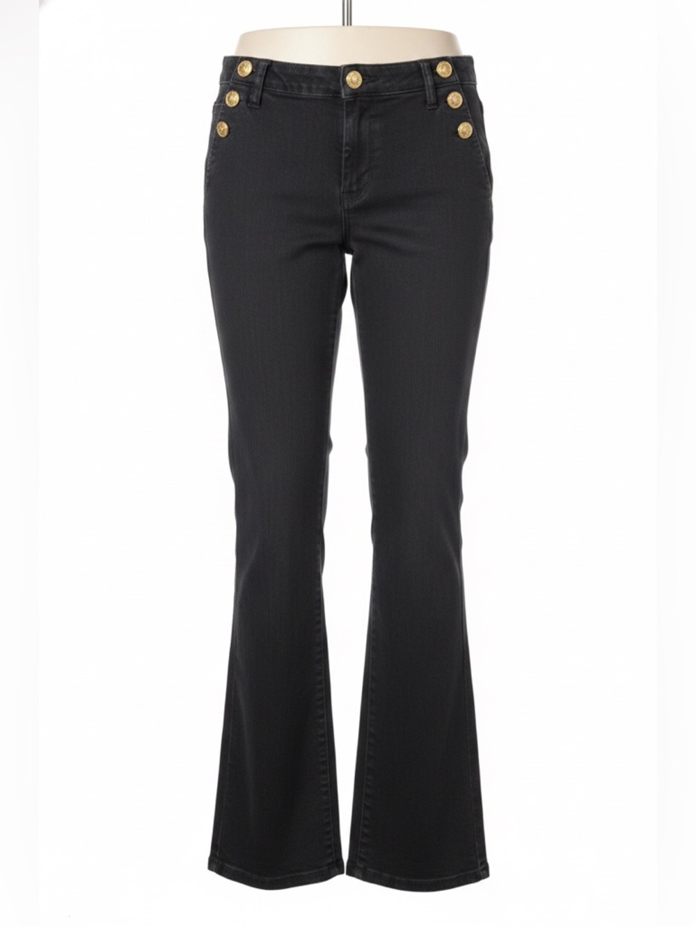 Nautica Women's Black Boot-Cut Jeans with Gold Accent Buttons